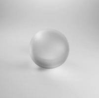 cristal, bola transparente, esfera sobre un fondo blanco 3D Render foto