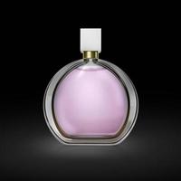 Perfume bottle on a black background. 3d render photo