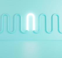 3d lamp with bright one different. Outstanding white light bulb on pastel background abstract with geometric. Creative idea minimal scene. 3d rendering for cosmetic, mockup and display product photo