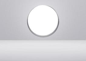 White clean empty architecture interior space room studio background circle display products minimalistic. 3d rendering photo