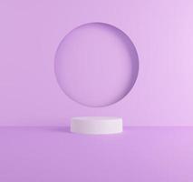 White podium with pink circles 3d rendering background photo