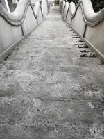 The old concrete step in temple photo