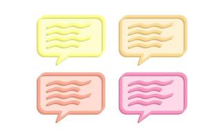 Set Bubble chat 3d on white background free vector