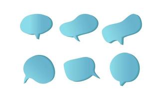 Blue bubble chat 3d on white background free vector