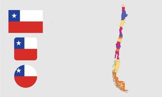 Map and flag of Chile vector