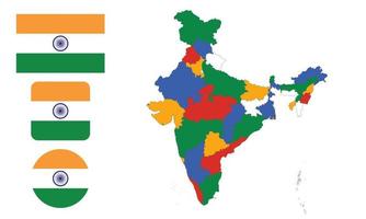 Map and flag of India vector