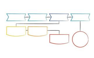 Linear Flowchart. Illustration of infographic business, graph and diagram planning vector