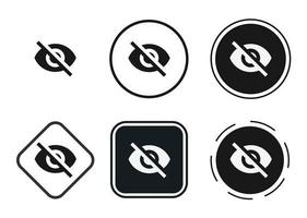 icono de ojo apagado. conjunto de iconos web. colección de iconos plana. ilustración vectorial sencilla. vector