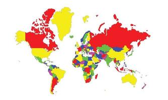 mapa y bandera del mundo vector