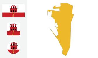 Map and flag of Gibraltar vector