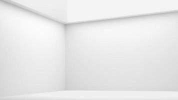 Empty room with white walls, floor and ceiling and with opening in ceiling for lighting, 3D render photo