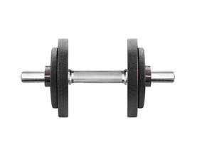 black dumbbell in on a white background photo