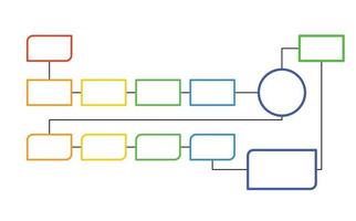 Linear Flowchart. Illustration of infographic business, graph and diagram planning vector