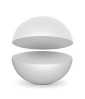 White Semi Sphere Mockup on white background. 3D render photo