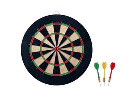 Darts with dartboard on white background. top view photo