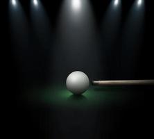 Snooker player hitting a ball, shallow depth of field on dark background. There is a shining spotlin photo