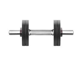 black dumbbell in on a white background photo