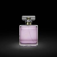 Perfume bottle on a black background. 3d render photo