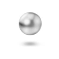 Realistic glossy chromium ball with glares and reflection on white. 3d render photo