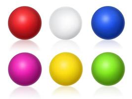 Collection of colorful glossy spheres isolated on white. 3d render photo