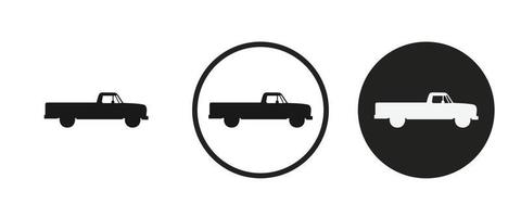 Long pickup truck icon . web icon set .vector illustration vector