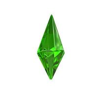 3d renderizado, cristal verde esmeralda aislado en fondo blanco, gemas, pepitas naturales, accesorios misteriosos foto