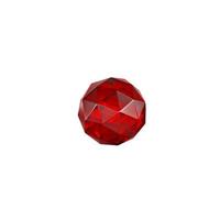 3D render, emerald red crystal isolated on white background, gems, natural nuggets, mysterious accessories photo