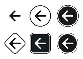 arrow back icon . web icon set . icons collection flat. Simple vector illustration.