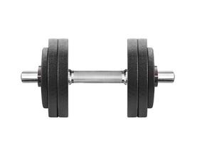 black dumbbell in on a white background photo