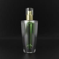 Perfume bottle on a black background. 3d render photo