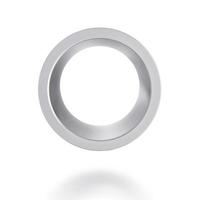 Silver color 3d ring isolated on white background. 3D render photo