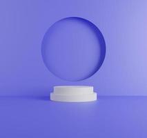 White podium with purple circles 3d rendering background photo