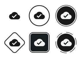 cloud done icon . web icon set . icons collection flat. Simple vector illustration.