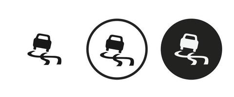 Slippery road car icon . web icon set . icons collection flat. Simple vector illustration.