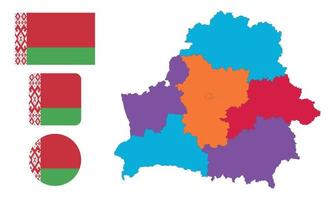 Map and flag of Belarus vector