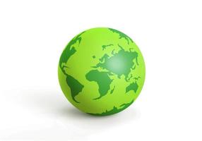 Earth globe icons. 3D render isolated on white background photo