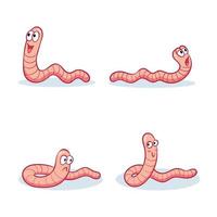 hand drawn worm collection 1 vector