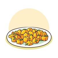 patatas bravas  is typical food from spain vector