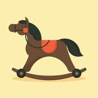 Wooden horse. Toys for boys. Vector image.