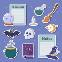 Witchcraft Fantasy Sticker Set vector