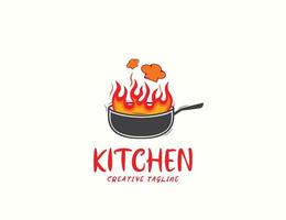 diseño de logotipo de cocina de cocina vector