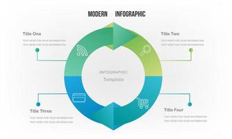 forma de ciclo de infografía de plantilla de diseño con color degradado de flecha vector