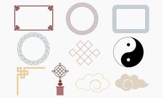 set of chinese decoration vector