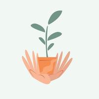 Hand Hold a Plant Illustration vector