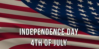 independence day 4th with background realistic american flag vector