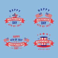 badge collection happy 4th of july independence day vector