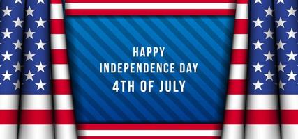 happy independence day 4th of july background with realistic american flags vector