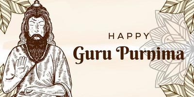 hand drawn happy guru purnima background illustration