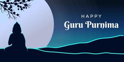 happy guru purnima silhouette background illustration