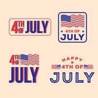 4th of july independence day badge collection vector
